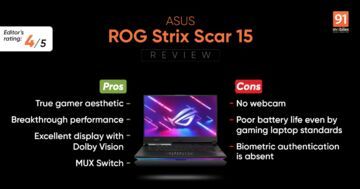 Asus ROG Strix Scar 15 testé par 91mobiles.com Asus ROG Strix Scar 15 testé par 91mobiles.com
