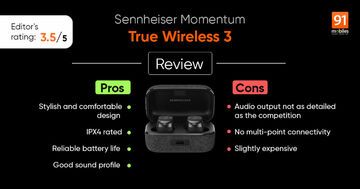 Sennheiser Momentum True Wireless 3 testé par 91mobiles.com Sennheiser Momentum True Wireless 3 testé par 91mobiles.com