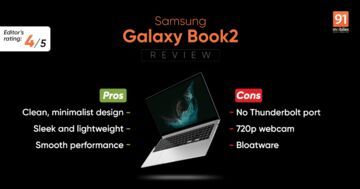 Samsung Galaxy Book 2 Pro 360 test par 91mobiles.com
