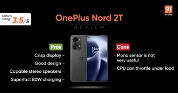 OnePlus Nord 2T test par 91mobiles.com