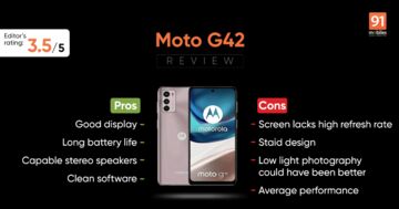 Motorola Moto G42 test par 91mobiles.com