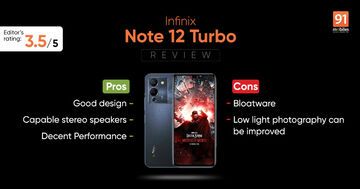 Infinix Note 12 Turbo test par 91mobiles.com