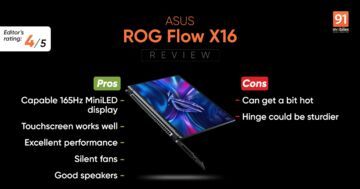Asus ROG Flow X16 testé par 91mobiles.com Asus ROG Flow X16 testé par 91mobiles.com