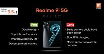 Realme 9i reviewed by 91mobiles.com