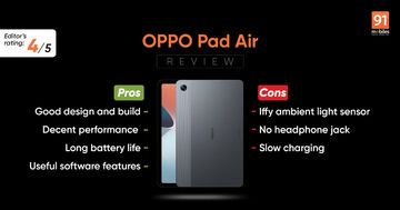 Oppo Pad Air testé par 91mobiles.com Oppo Pad Air testé par 91mobiles.com