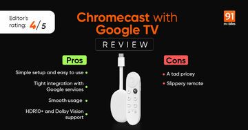 Google Chromecast test par 91mobiles.com Google Chromecast test par 91mobiles.com