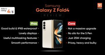 Samsung Galaxy Z Fold 4 test par 91mobiles.com