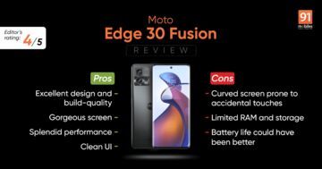 Motorola Edge 30 Fusion test par 91mobiles.com