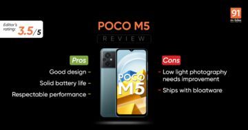Xiaomi Poco M5 test par 91mobiles.com