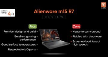 Alienware m15 reviewed by 91mobiles.com