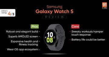 Samsung Galaxy Watch 5 test par 91mobiles.com