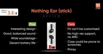Nothing Ear Stick test par 91mobiles.com Nothing Ear Stick test par 91mobiles.com
