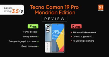 Tecno Camon 19 Pro test par 91mobiles.com