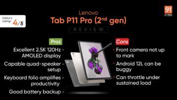 Lenovo Tab P11 test par 91mobiles.com