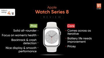Apple Watch Series 8 testé par 91mobiles.com Apple Watch Series 8 testé par 91mobiles.com