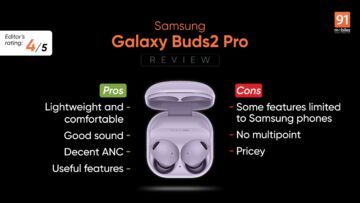 Samsung Galaxy Buds 2 Pro test par 91mobiles.com