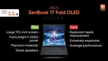 Asus Zenbook 17 Fold test par 91mobiles.com