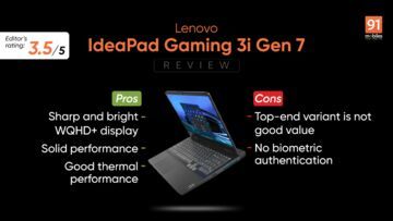 Lenovo IdeaPad Gaming 3 reviewed by 91mobiles.com
