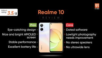 Realme 10 reviewed by 91mobiles.com