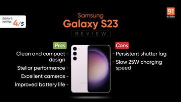 Samsung Galaxy S23 test par 91mobiles.com