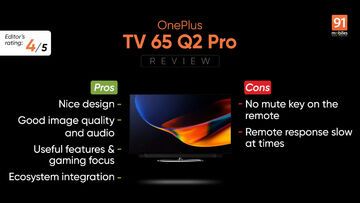 OnePlus TV test par 91mobiles.com