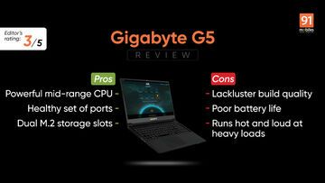Gigabyte G5 test par 91mobiles.com