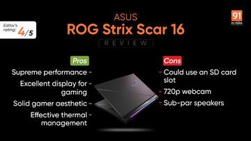 Asus ROG Strix Scar reviewed by 91mobiles.com