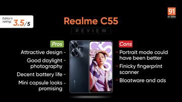 Realme C55 test par 91mobiles.com