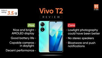 Vivo T2 test par 91mobiles.com