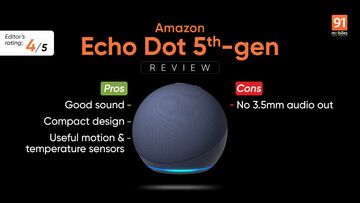 Amazon Echo Dot 5 test par 91mobiles.com