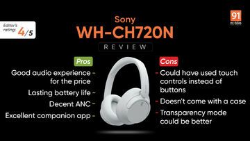 Sony WH-CH720N reviewed by 91mobiles.com