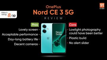OnePlus Nord CE test par 91mobiles.com