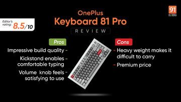 OnePlus Keyboard 81 Pro testé par 91mobiles.com OnePlus Keyboard 81 Pro testé par 91mobiles.com