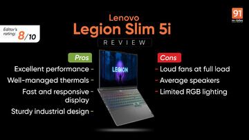 Lenovo Legion Slim 5i test par 91mobiles.com
