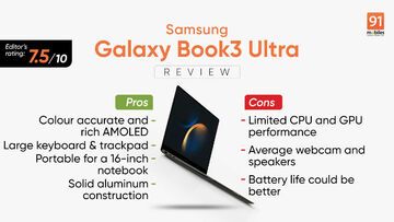 Test Samsung Galaxy Book 3 Ultra von 91mobiles.com