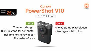 Canon PowerShot V10 test par 91mobiles.com