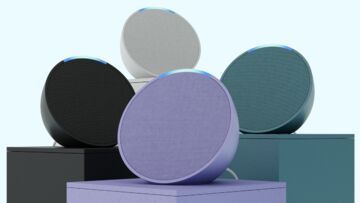 Echo Pop | Enceinte connectée Bluetooth compacte au son riche, avec Alexa |  Anthracite+ housse « Made for  » pour Echo Pop (Modèle 2023), Orange