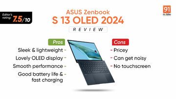 Asus Zenbook S 13 OLED testé par 91mobiles.com Asus Zenbook S 13 OLED testé par 91mobiles.com