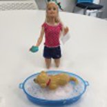 Test Barbie Chien heure du bain