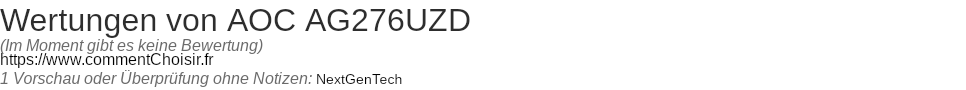 Ratings AOC AG276UZD