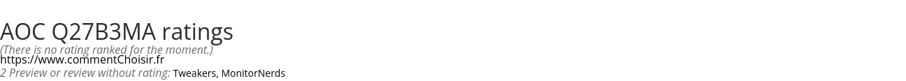 Ratings AOC Q27B3MA