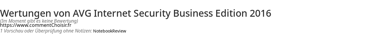 Ratings AVG Internet Security Business Edition 2016
