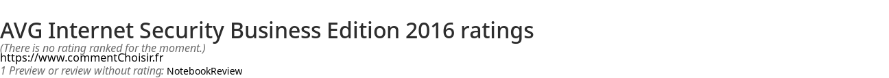 Ratings AVG Internet Security Business Edition 2016