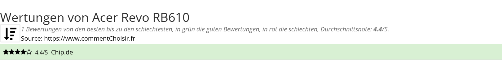 Ratings Acer Revo RB610