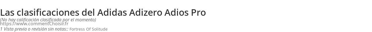 Ratings Adidas Adizero Adios Pro