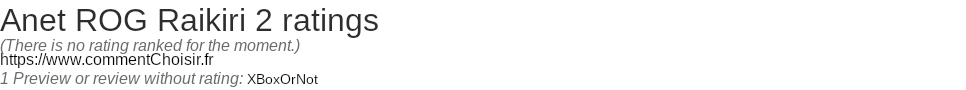 Ratings Anet ROG Raikiri 2