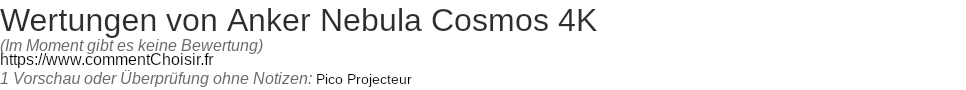 Ratings Anker Nebula Cosmos 4K