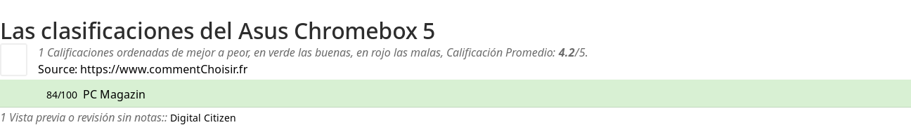 Ratings Asus Chromebox 5