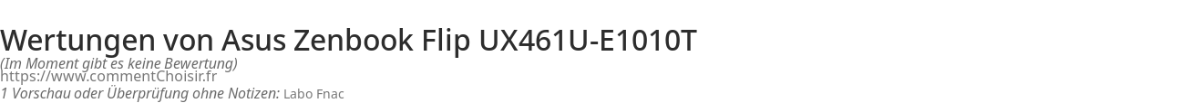 Ratings Asus Zenbook Flip UX461U-E1010T