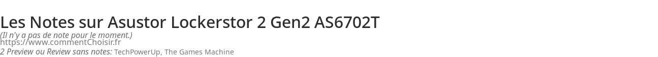 Ratings Asustor Lockerstor 2 Gen2 AS6702T